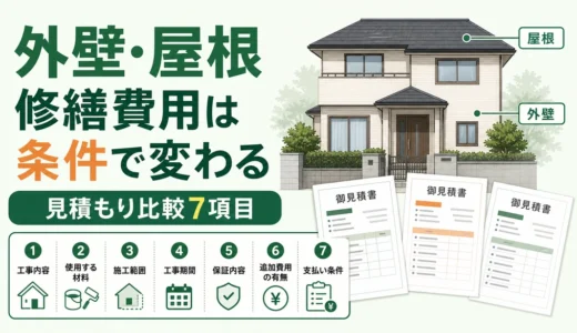 空き家の外壁・屋根修繕費用は何で決まる？見積もり比較7項目